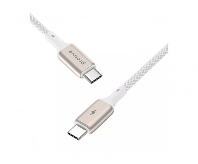 Кабель Proove Dense Metal Type-C to Type-C 60W (1m) White